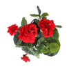 Plante artificielle géranium rouge en pot gris