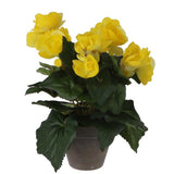 Plante artificielle bégonia jaune dans le pot - afbeelding 2