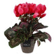 Plante artificielle cyclamen rose dans le pot