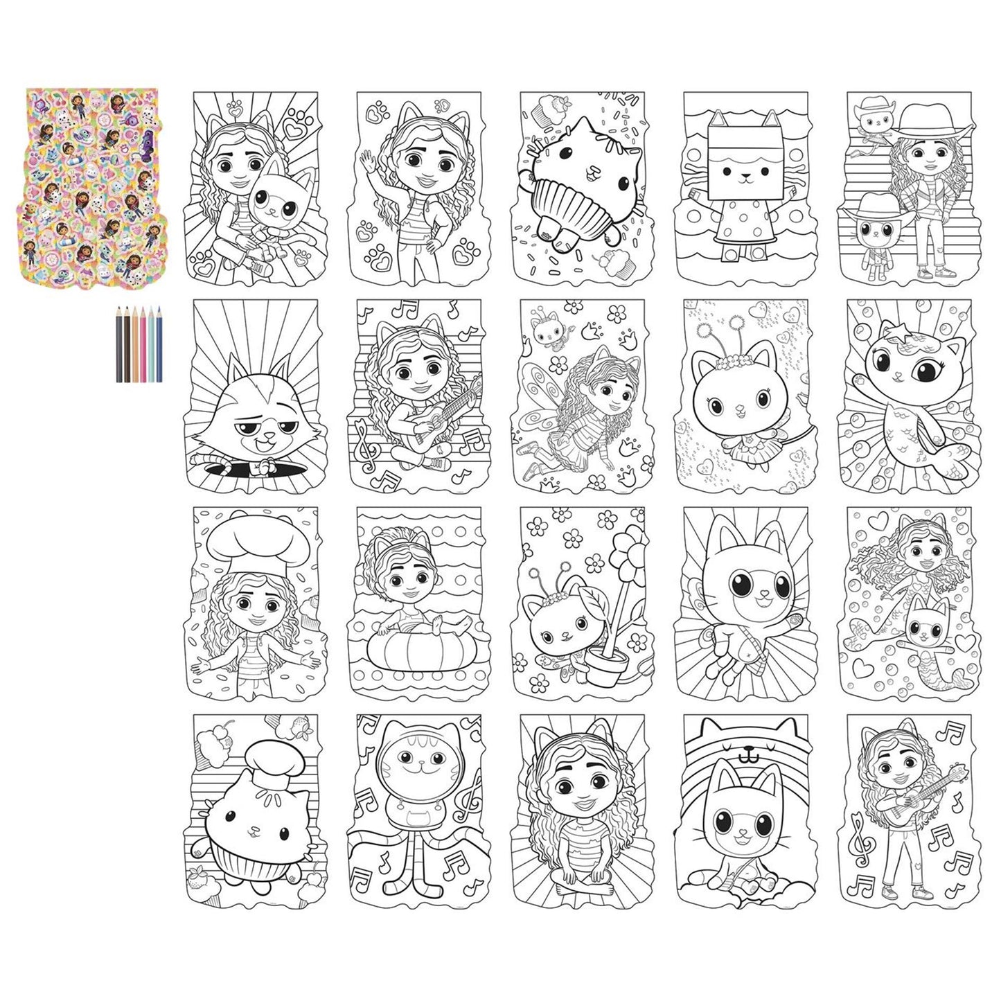 Bloc de coloriage en forme de maison de poupée Moxy Gabby's - 20 feuilles