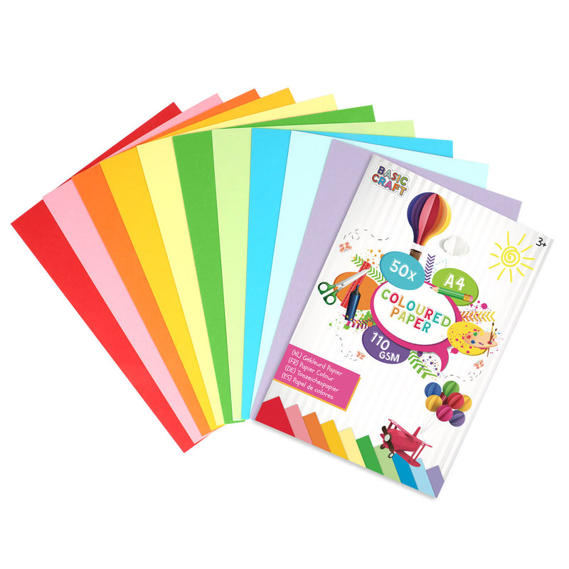 Paper coloré du groupe d'artisanat créatif A4 110 GSM, 50 feuilles