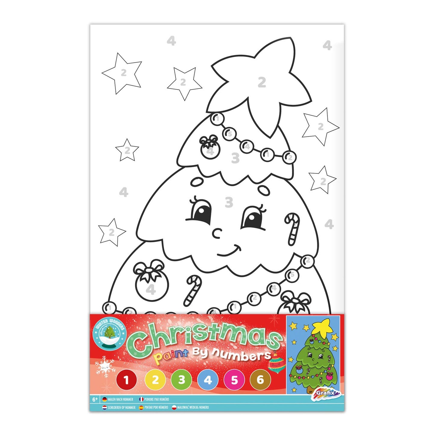 Peinture de toile de Noël par numéro - arbre de Noël