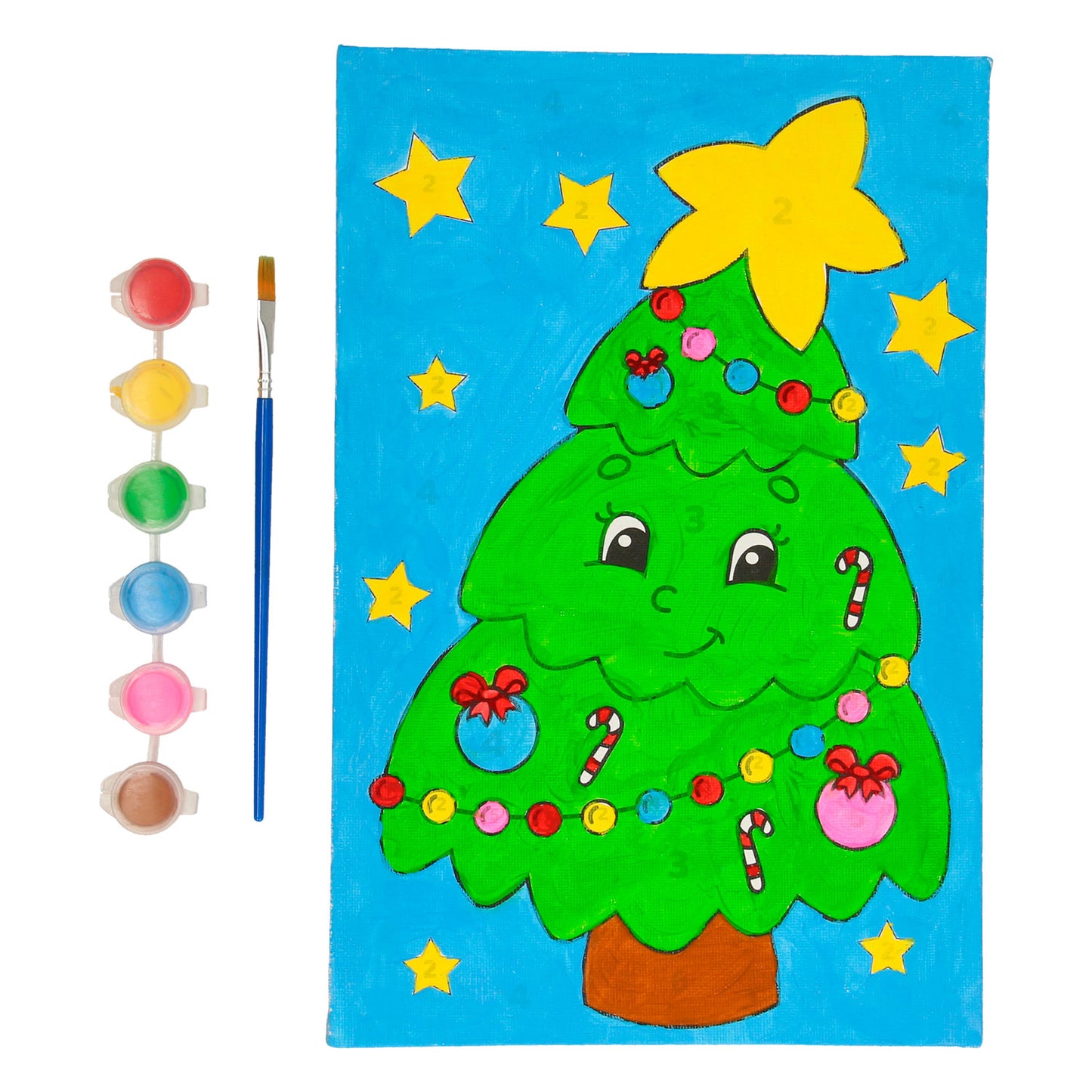 Peinture de toile de Noël par numéro - arbre de Noël