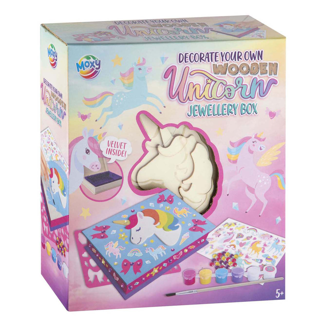 Boîte à bijoux licorne en bois