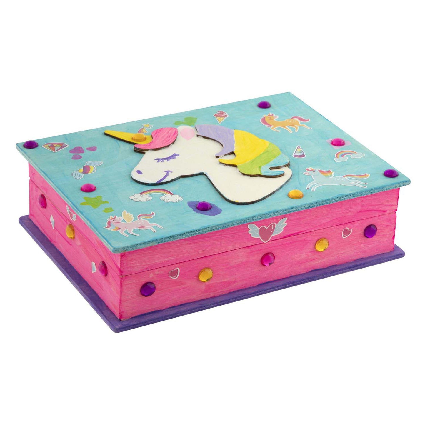 Boîte à bijoux licorne en bois