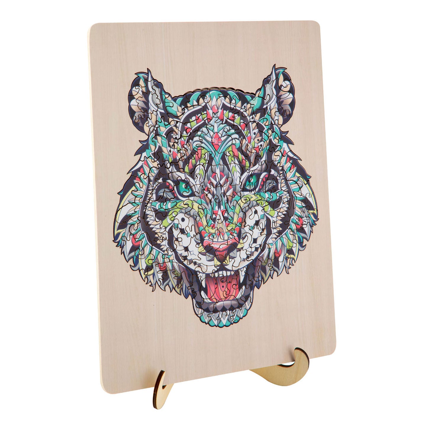 Tiger de puzzle en bois unique, 130e.