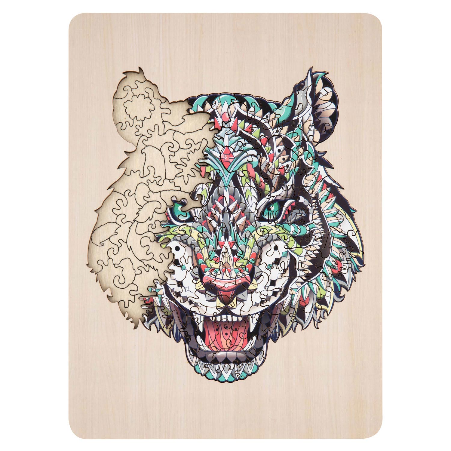 Tiger de puzzle en bois unique, 130e.