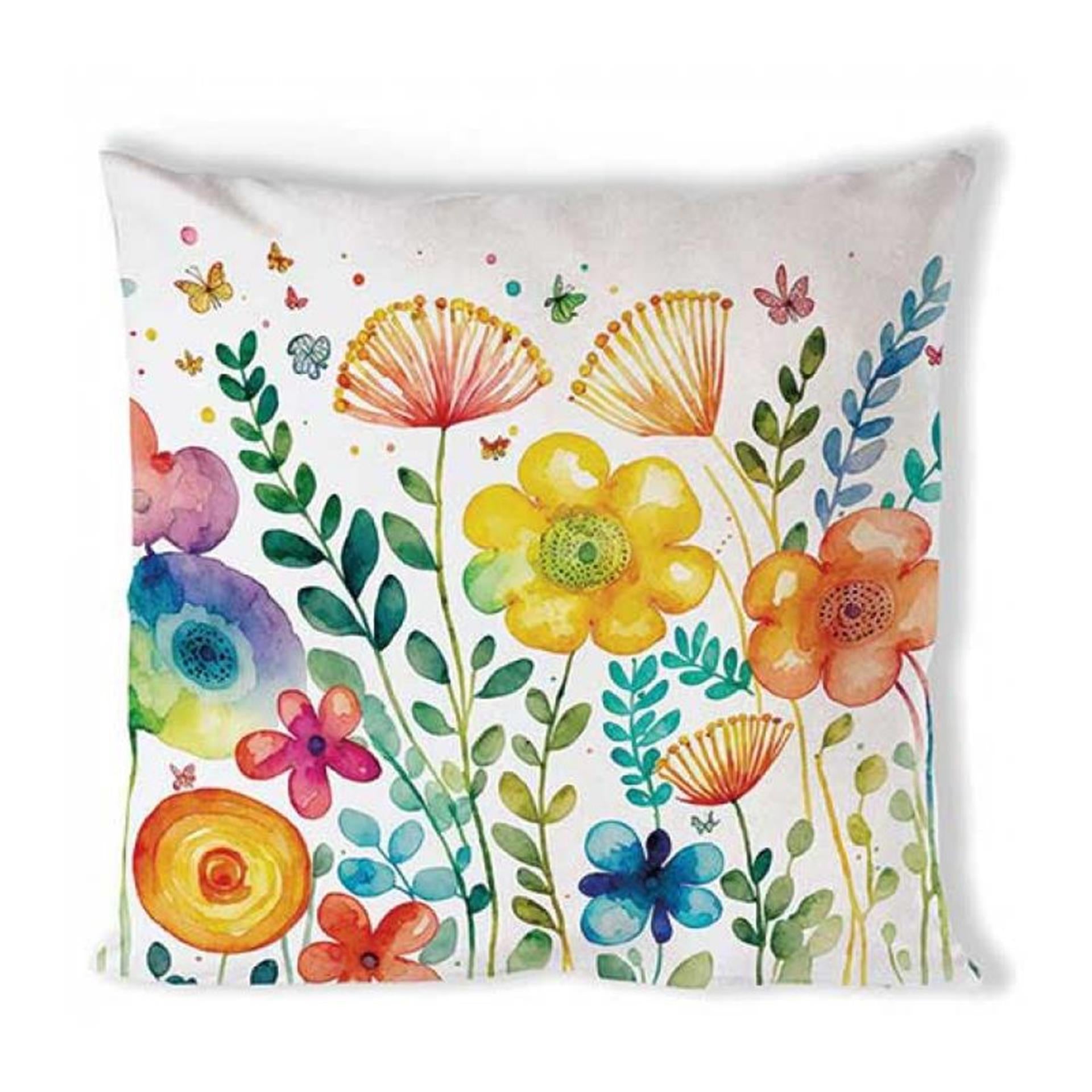 Housse de coussin Ambiente blanc printanier vibrant