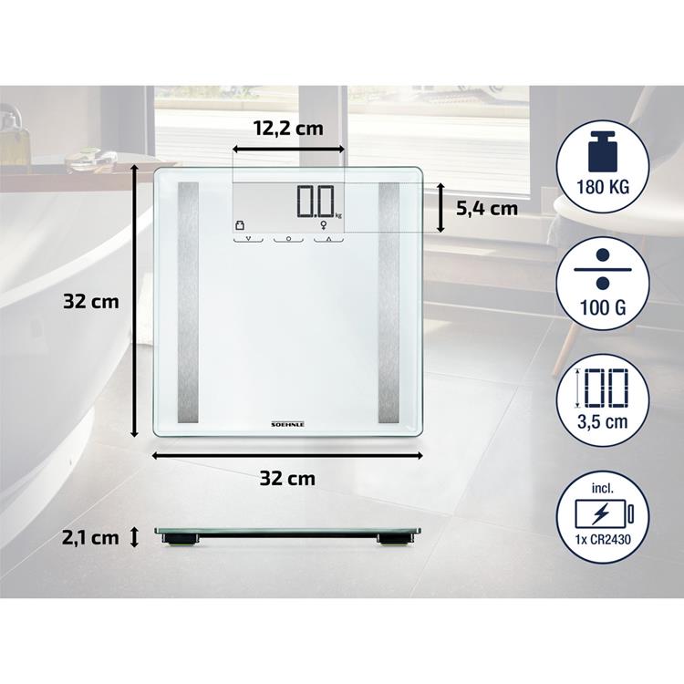 Soehnle Soehnle 63858 Sense Control 200 Persons numériques Échelle blanche