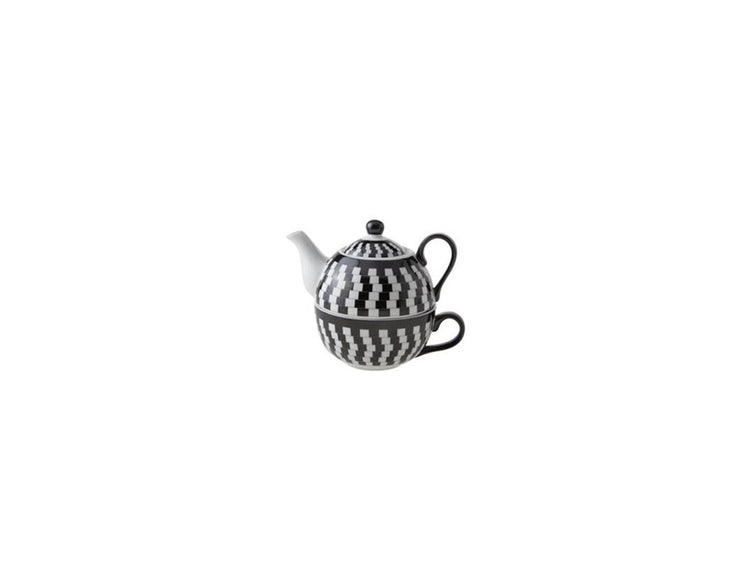 Thé tendance cosy pour une personne ø11,5xh14cm noir et blanc