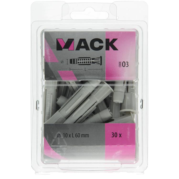Mack 1018160 - bouchon universel + collier polyéthylène30 pcs 10 x 60 mm | 5 pièces