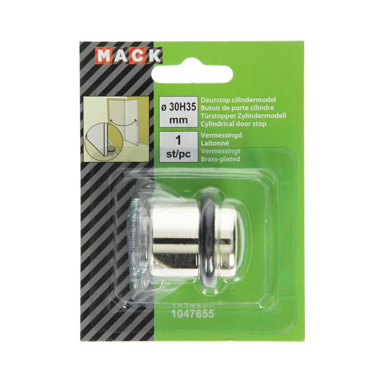 Mack 1047655 - cylindre d'arrêt de porte modèle laiton plaqué ø 30h35 mm 1 pièce pièce | 6 pièces