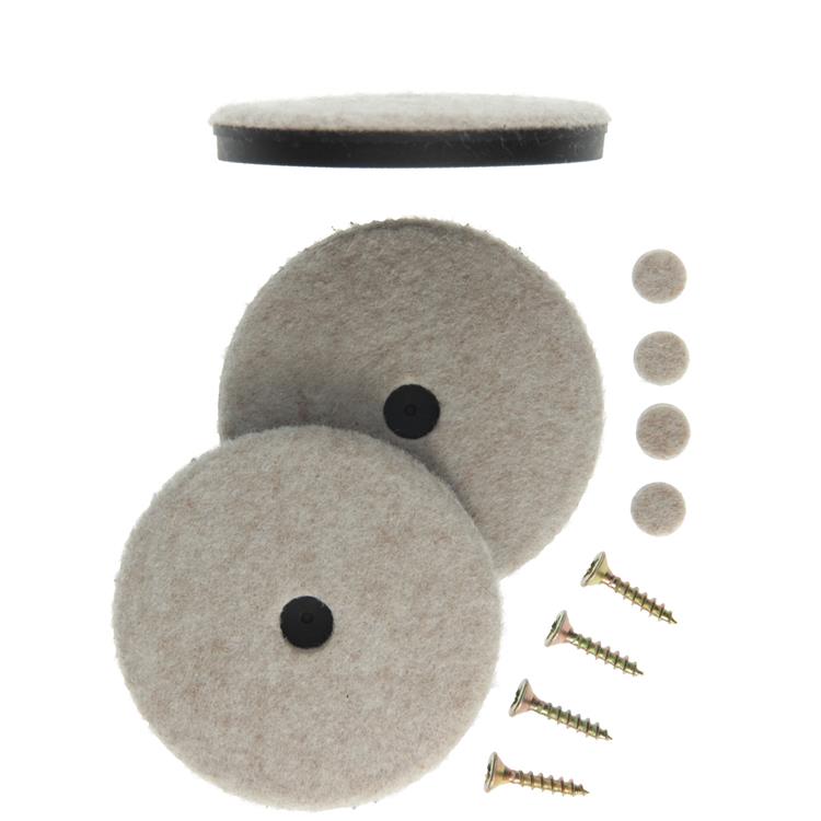 Mack 1048774 - feutre renforcé + vis marron ø 70 mm 4 pcs | 6 pièces