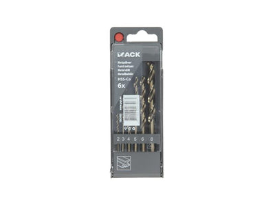 Mack 1065485 - foret à métaux hss co5% din 338 set 6 pièces 2-8mm | 5 pièces