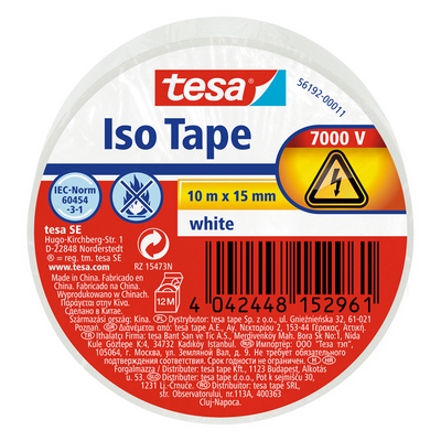 Tesa 1067797 - isolation électrique 10m x 15mm blanc | 10 pièces