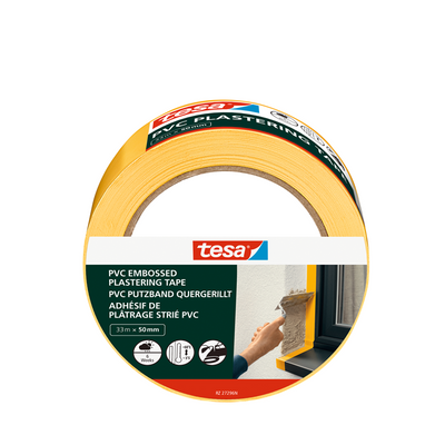 Tesa 1067559 - ruban de masquage, PVC jaune relief 33 mètres 50 mm | 3 pièces