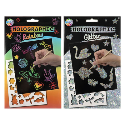 Creative craft group a5 cartes à gratter arc-en-ciel pailleté - 4 cartes à gratter