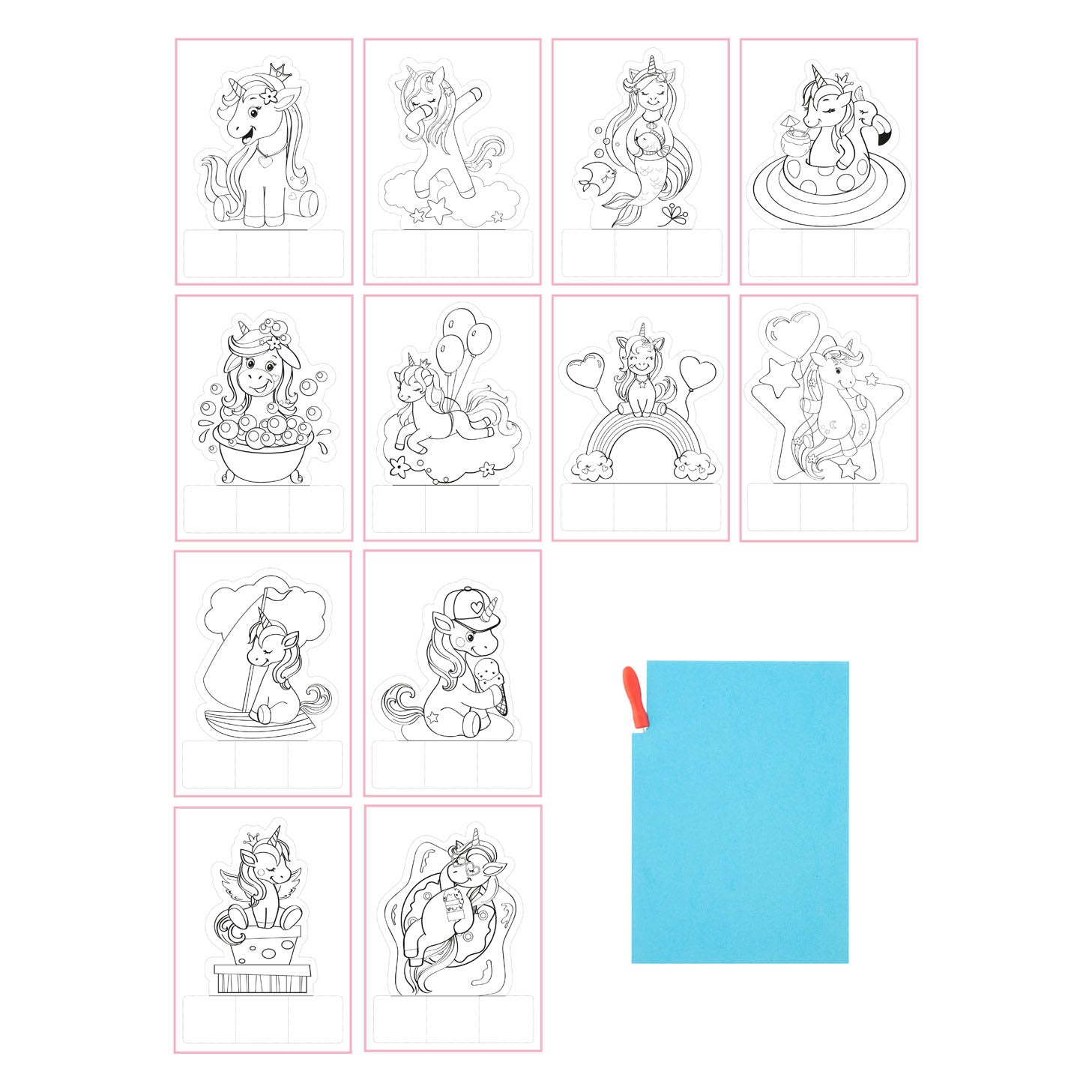 Bloc de piqûres de jouet des os avec 12 cartes et stylo, dans la boîte (1 pièce) Assorti