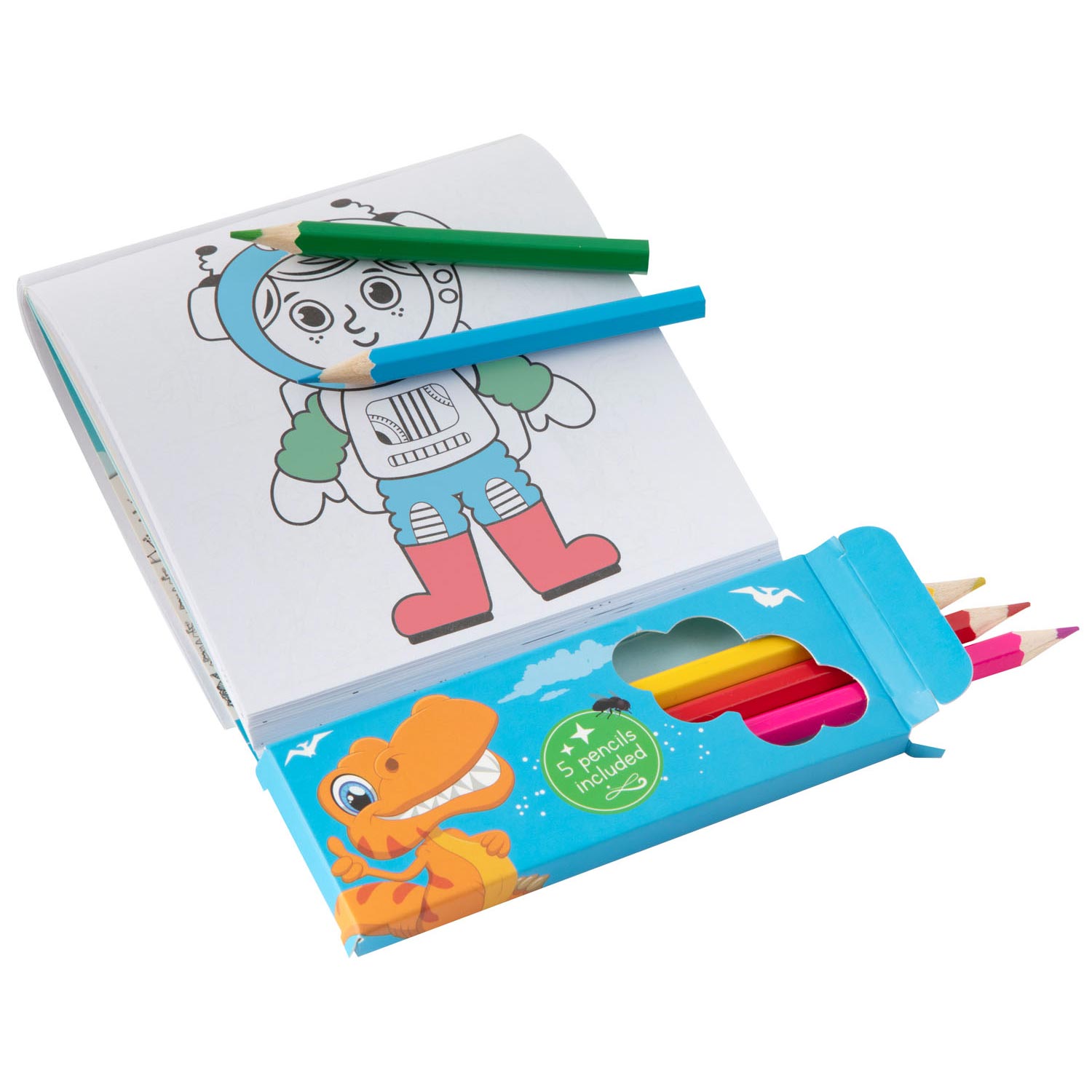 Couleur de licorne et bloc d'activité avec crayons de couleur