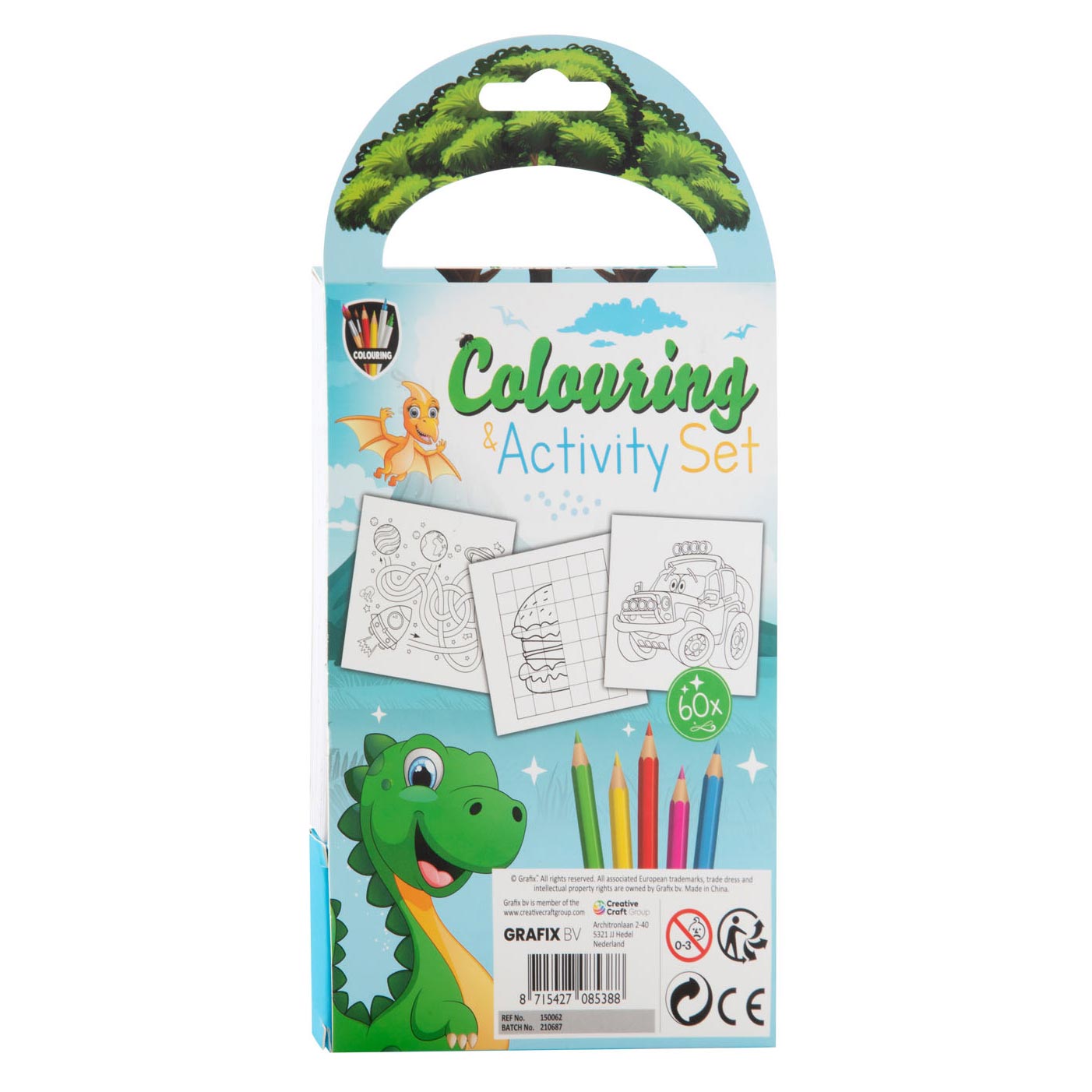 Couleur de licorne et bloc d'activité avec crayons de couleur