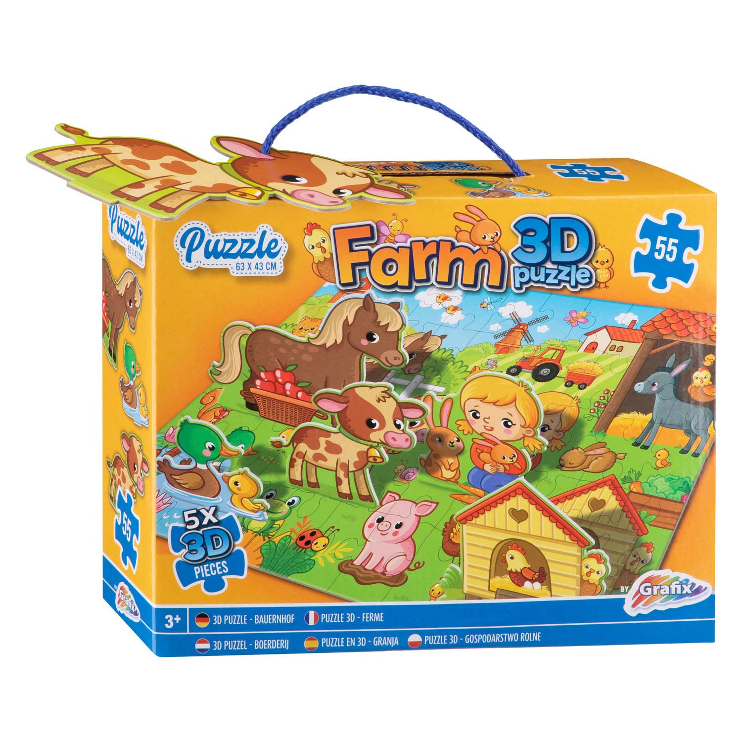 Grafix 3d Floor Puzzle Farm, 55e.