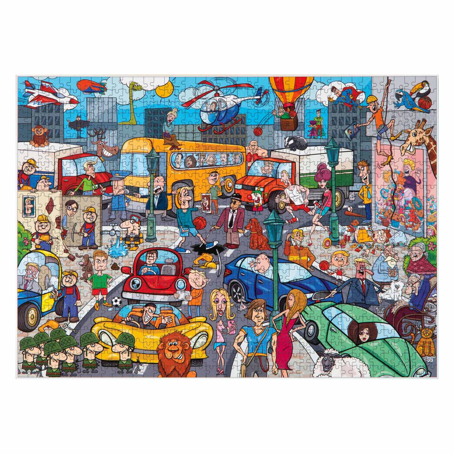 Trafic comique de puzzle de ligne, 1000st.