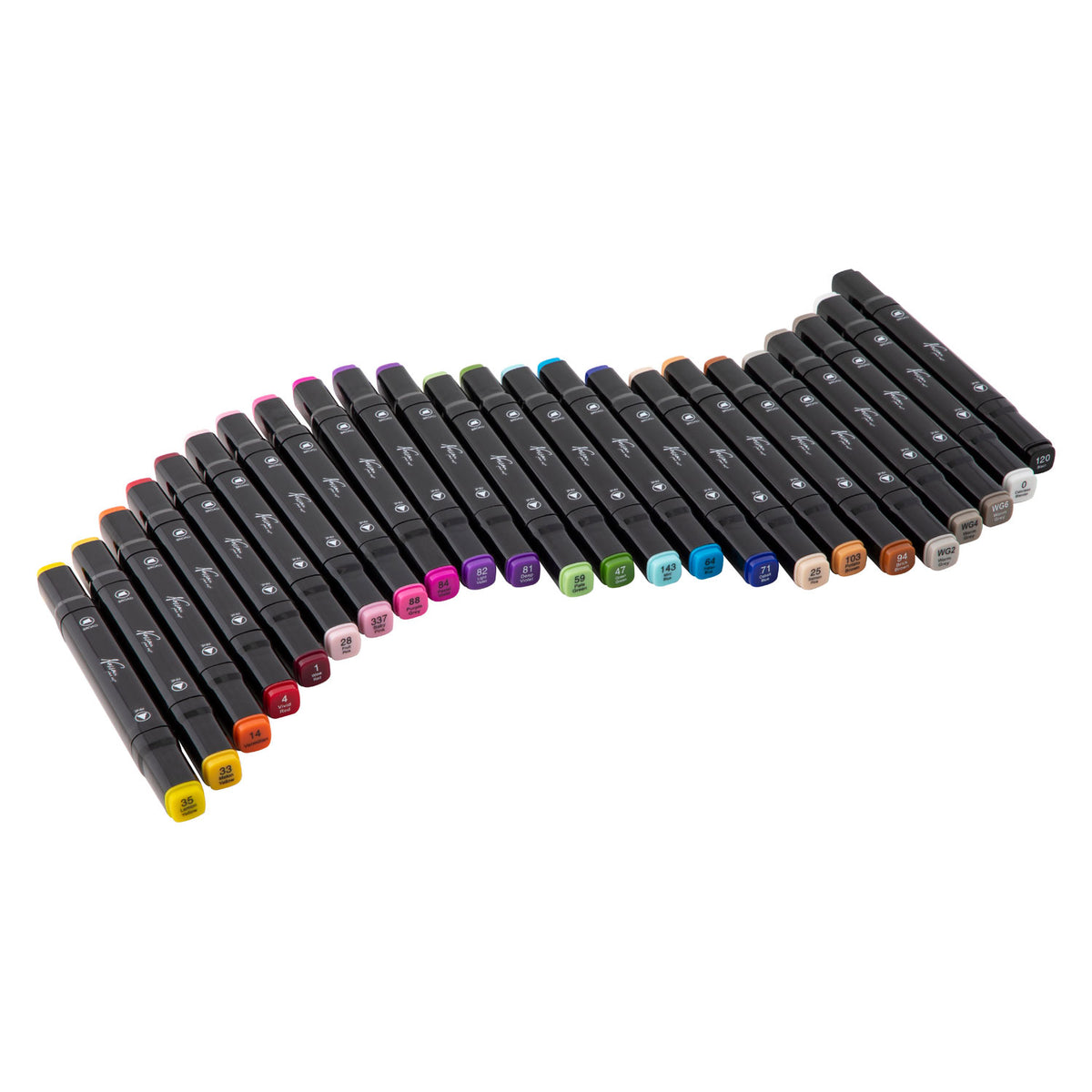 Nassau Fine Art Nassau Double Tip Markers in Houten Case, 36st.
