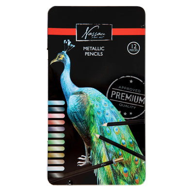 Nassau Fine Art Nassau Crayons de couleur métalliques, 12e.