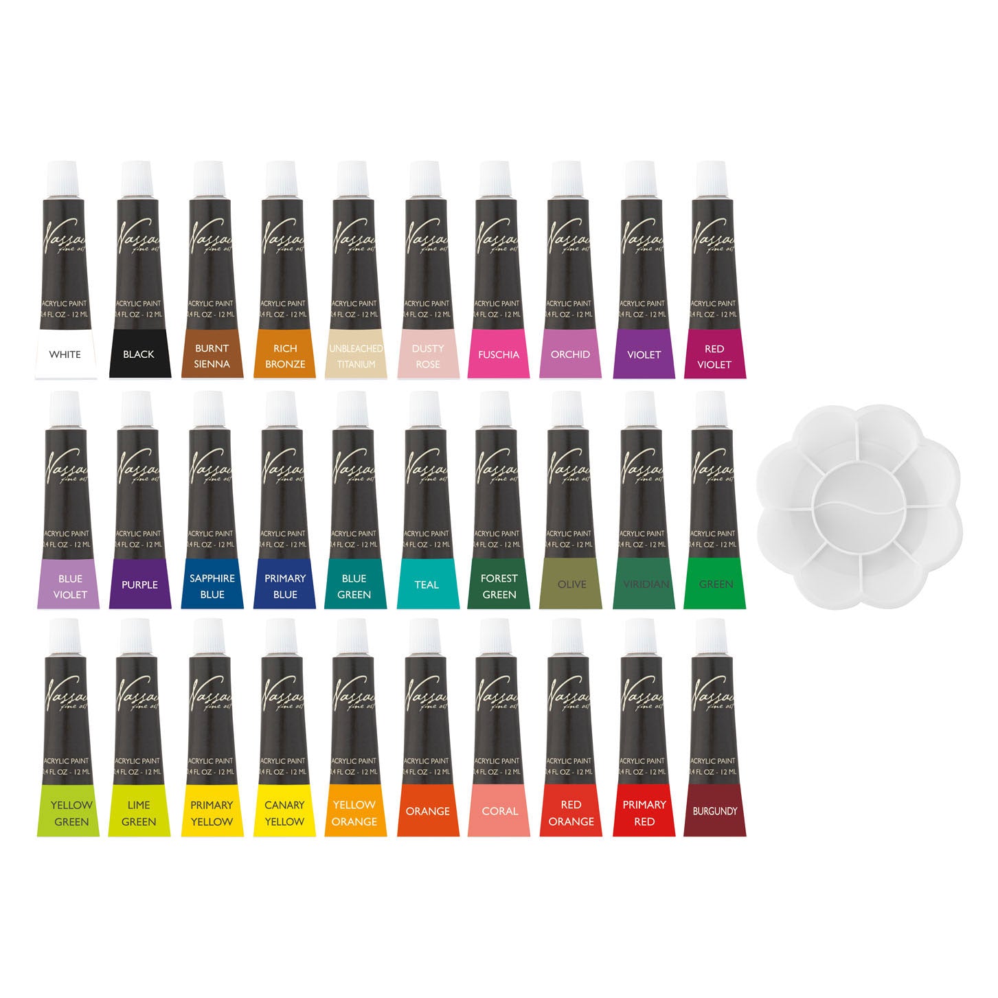 Ensemble de peinture acrylique Nassau, 30x12 ml