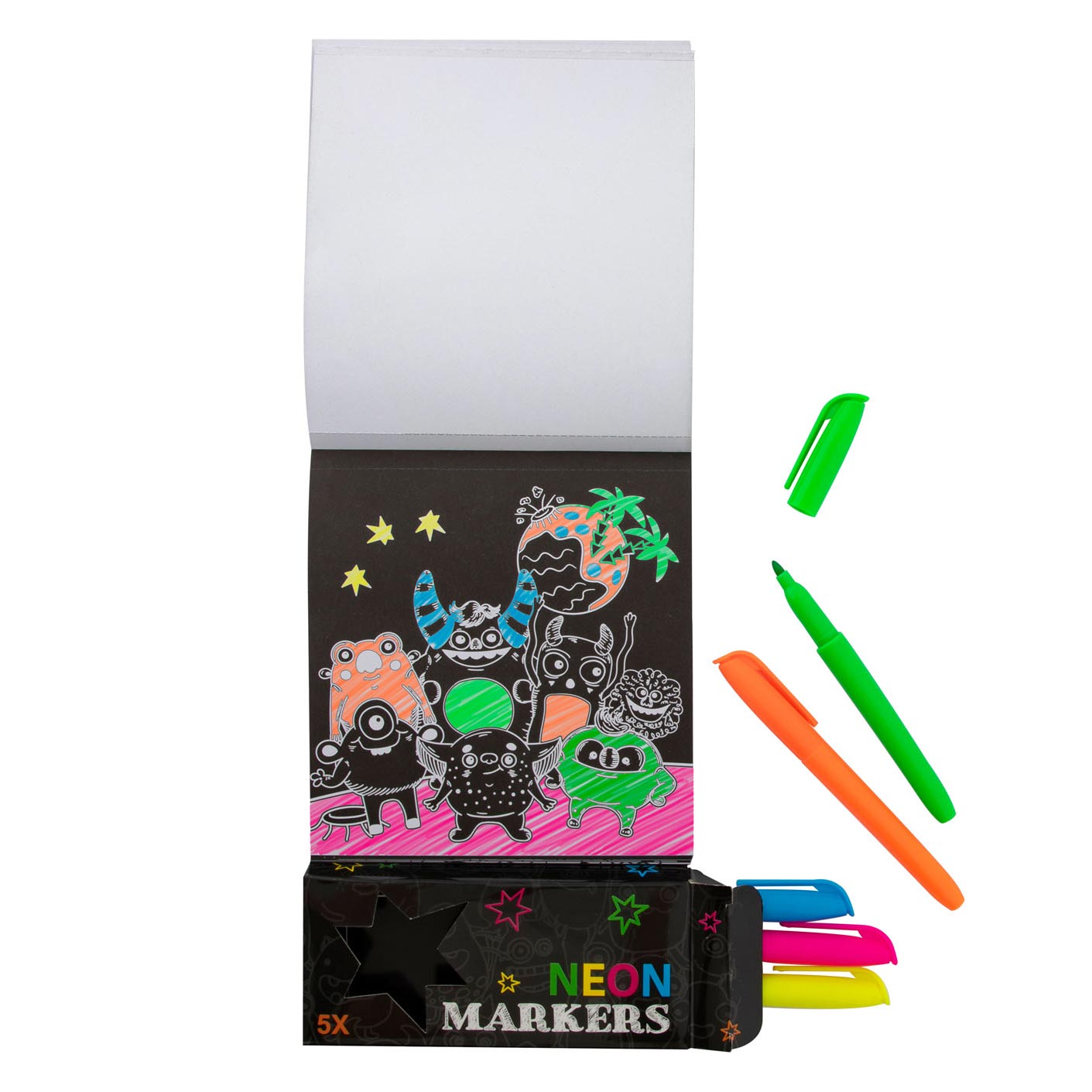 Grafix Colorbook Neon avec 5 marqueurs fusée