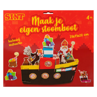 Ensemble d'artisanat de Sinterklaas - Faites votre propre bateau à vapeur