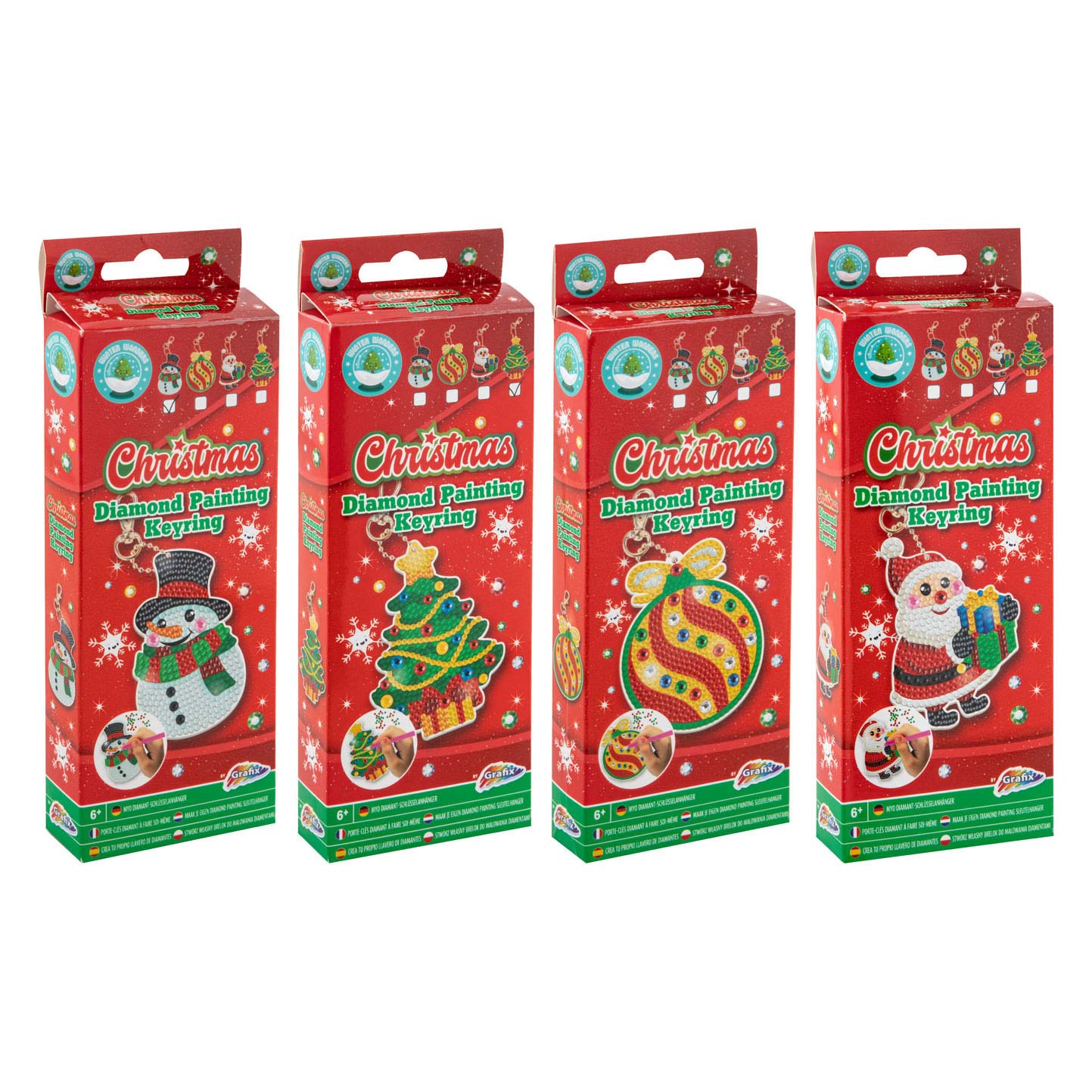 Grafix réalisez votre propre porte-clés en peinture diamant Noël