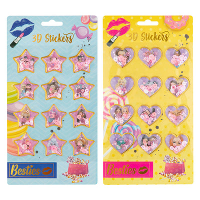 Besties grafix 3d autocollants à paillettes pack de 12