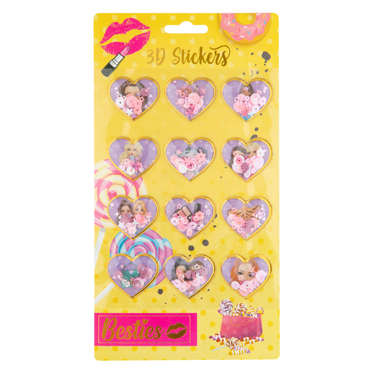 Bestties 3D Sticker Sheet, 12st.