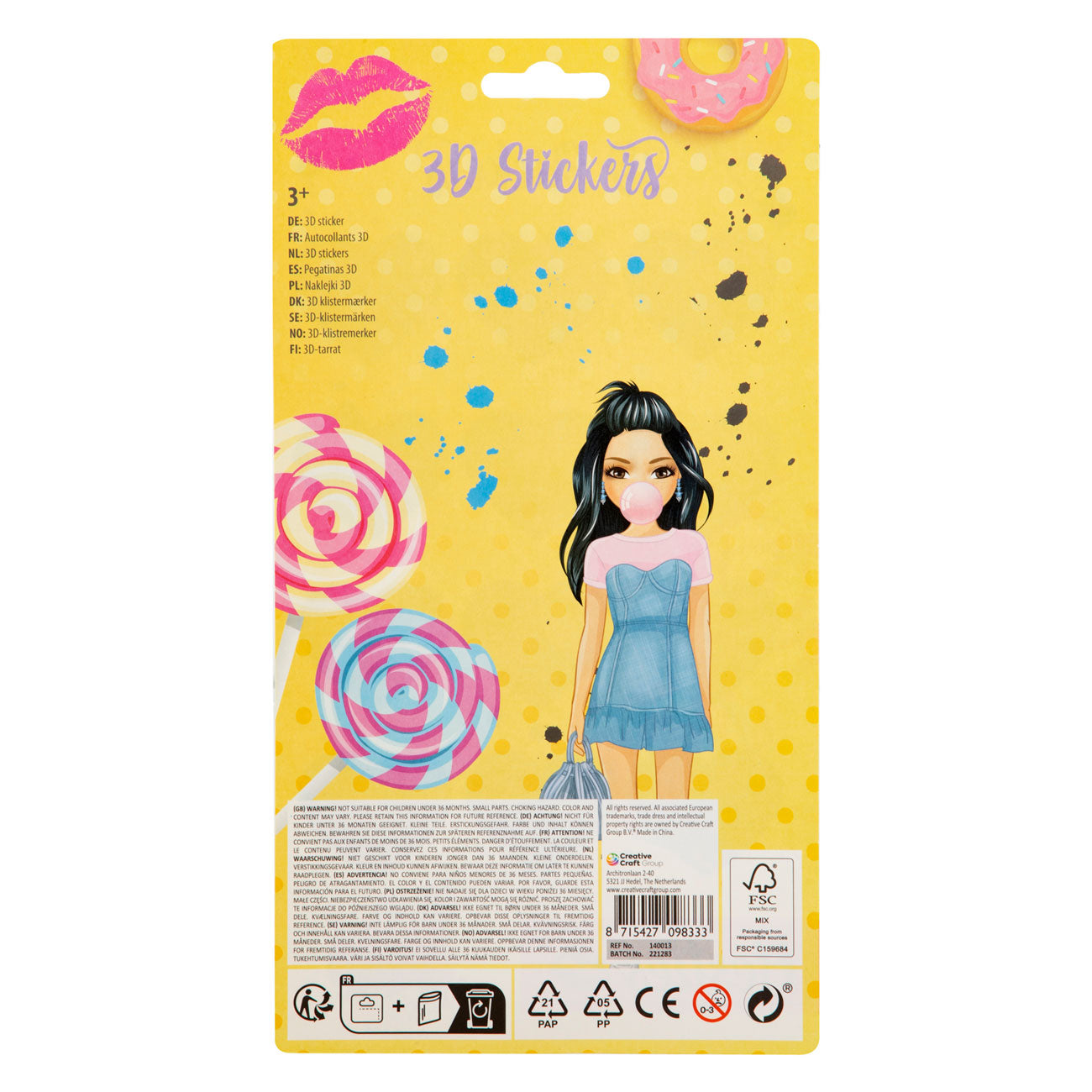 Bestties 3D Sticker Sheet, 12st.
