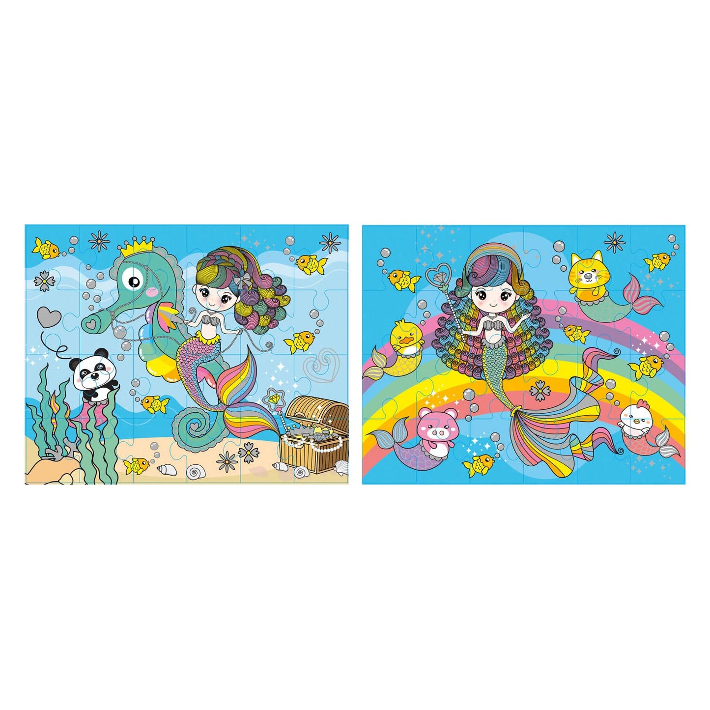 Grafix Glitter Puzzle Set Mermaid, 2x24st.