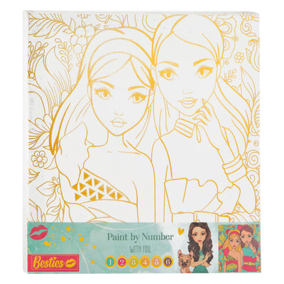 Besties toivas peinture au numéro, 30x30cm