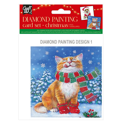 Grafix réalisez vos propres cartes de Noël en peinture diamant, 2 pcs.