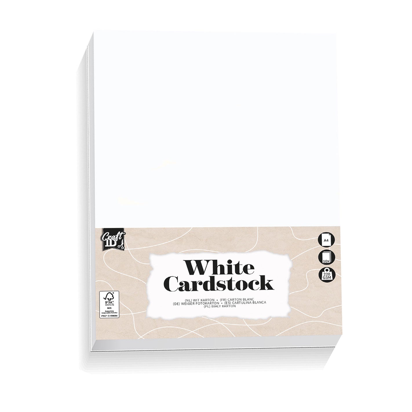 Creative Craft Group Hobby Cardboard blanc A4, 10 feuilles