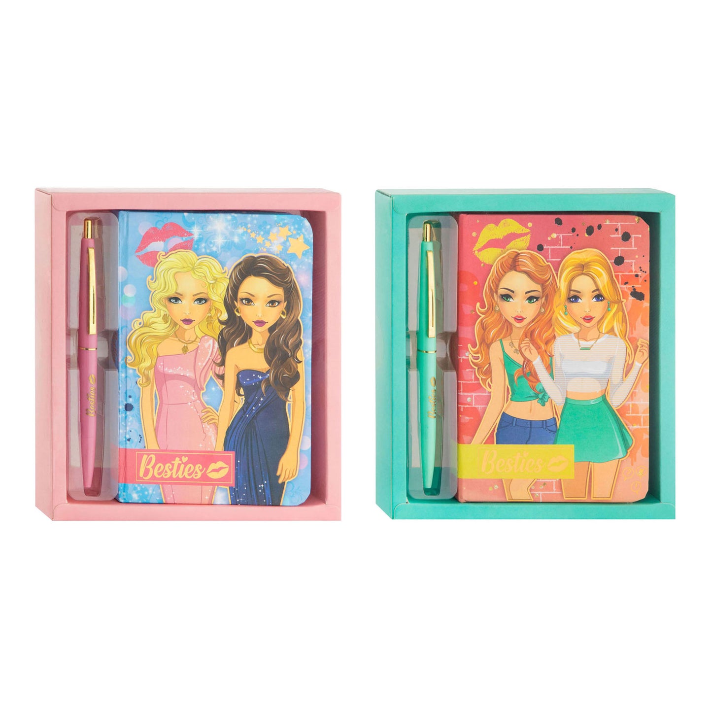 Note de carnet de besties avec stylo à bille
