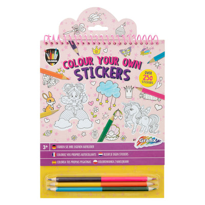 Creative Craft Group Color vos propres autocollants avec des crayons de couleur Fantasy World, 250st.
