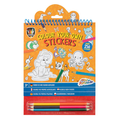 Creative Craft Group Color vos propres autocollants avec des crayons de couleur Animaux, 250e.
