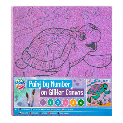 Peinture de groupe d'artisanat créatif par numéro sur toile à paillettes, 9 pièces.