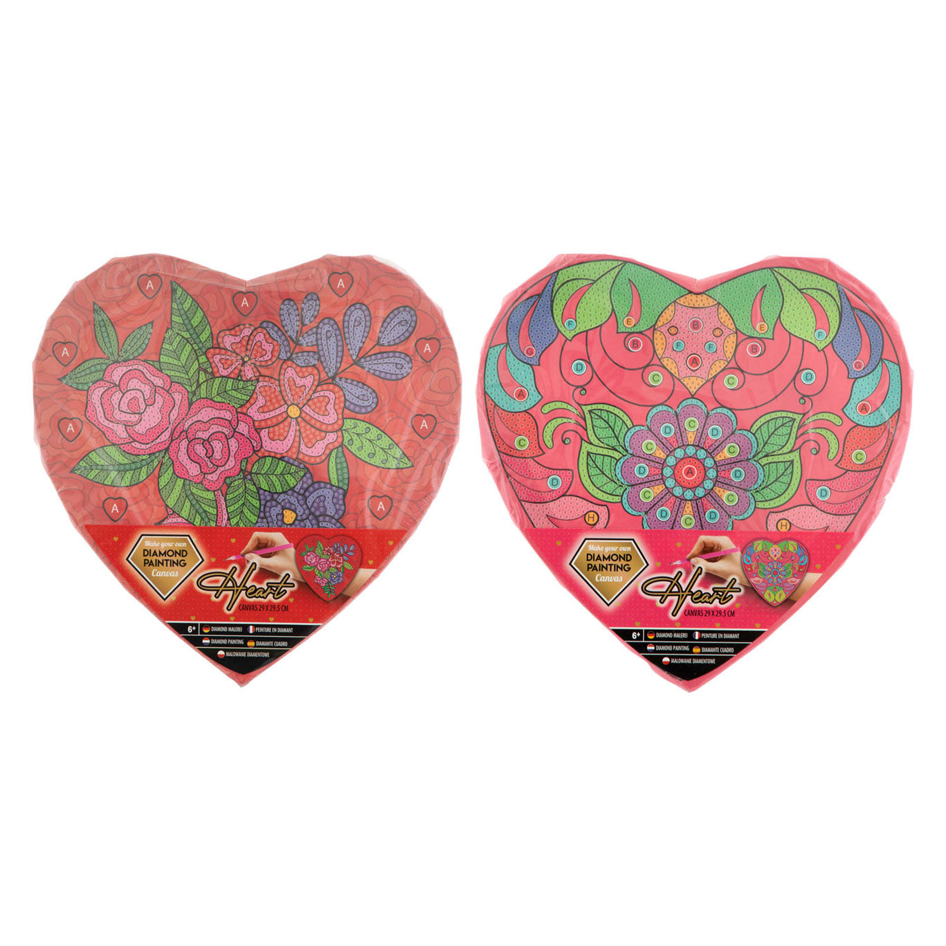 Toile de coeur de peinture de diamant de groupe d'artisanat créatif