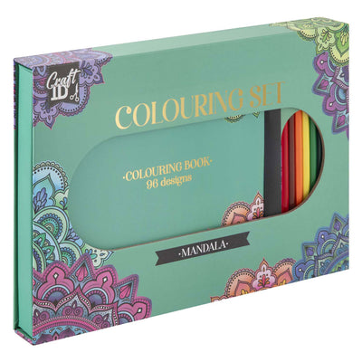 Mandala de couleurs avec 10 crayons de couleur