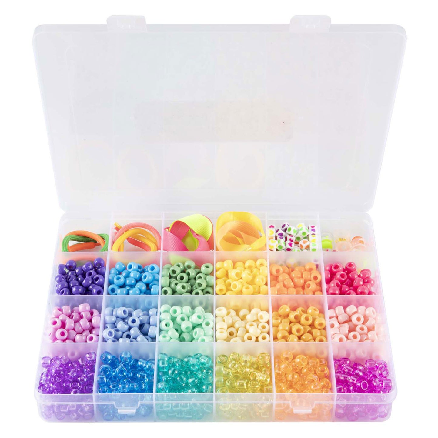 Accessoires de perles de poney dans la boîte de rangement, 18 couleurs