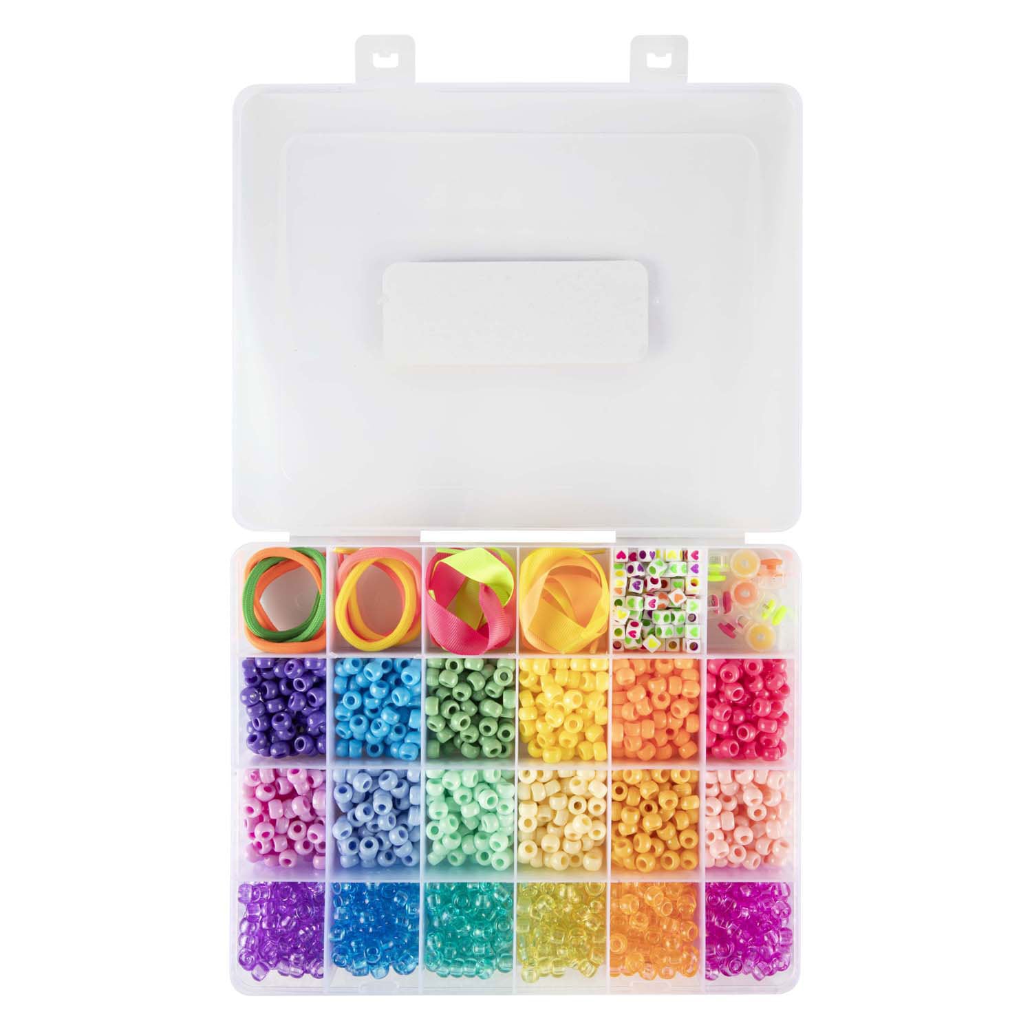 Accessoires de perles de poney dans la boîte de rangement, 18 couleurs