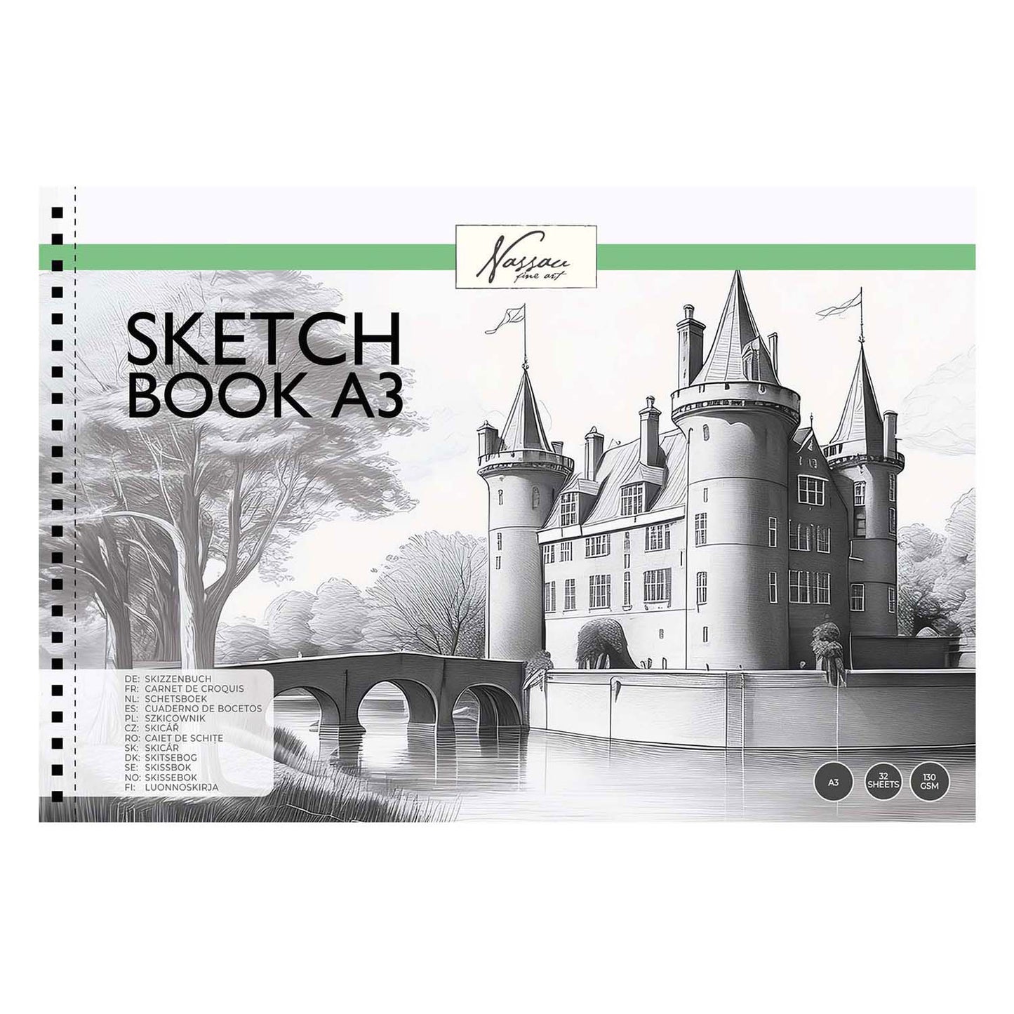 Creative Craft Group Sketchbook A3 avec ligne de crack, 130 grammes