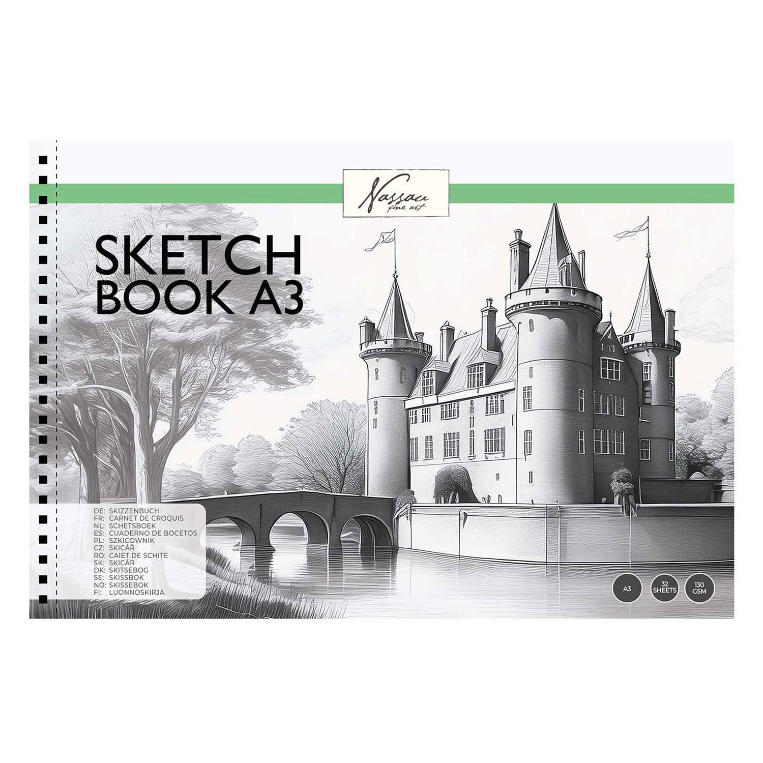 Creative Craft Group Sketchbook A3 avec ligne de crack, 130 grammes