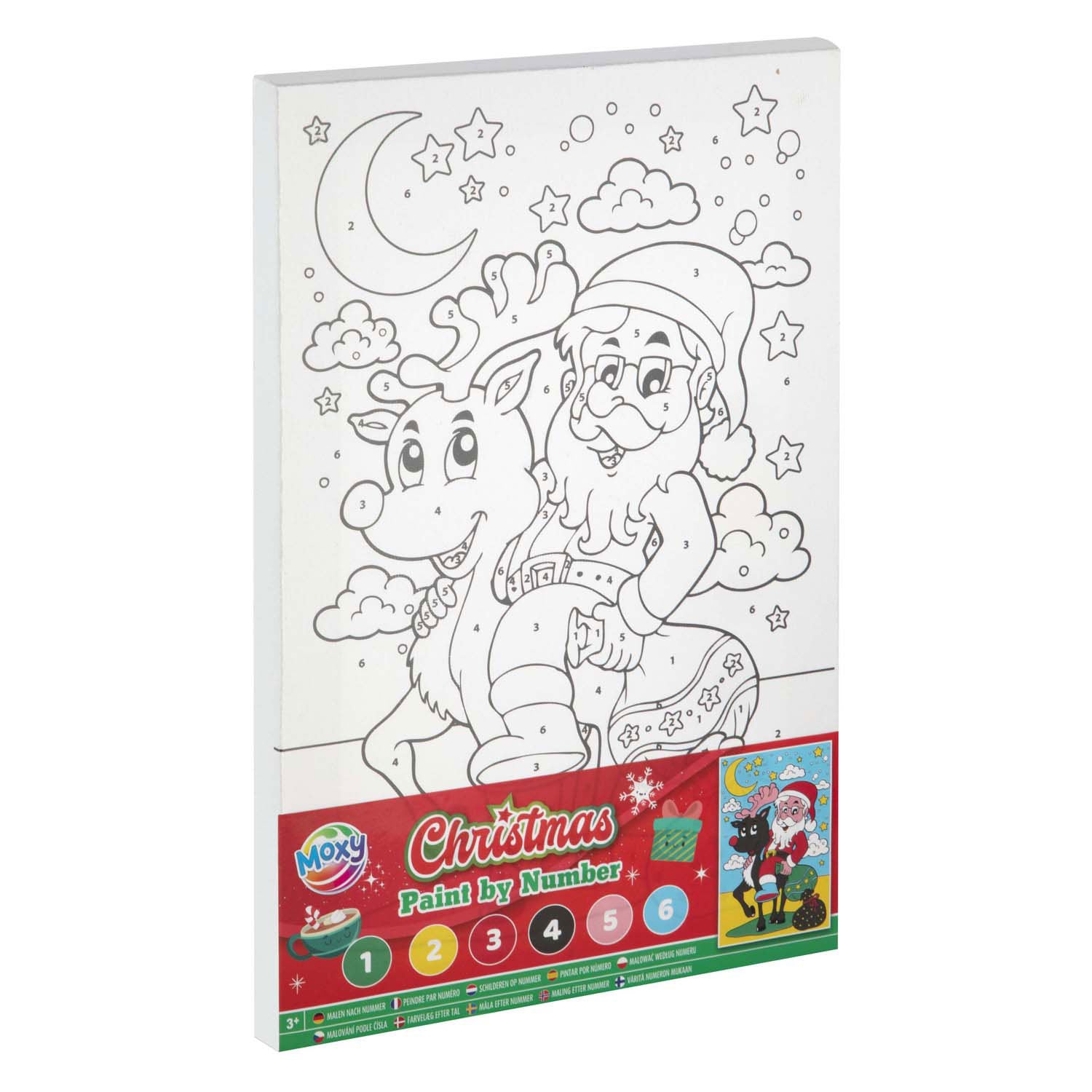 Peinture de toile de groupe d'artisanat créatif au numéro de Noël